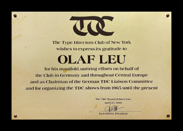 TDC-Ehrentafel für Olaf Leu